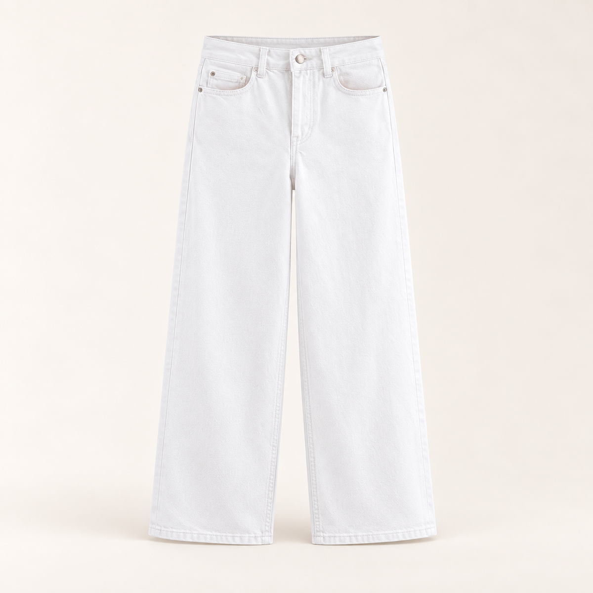The Valen Wide-Leg Jean in White, front view