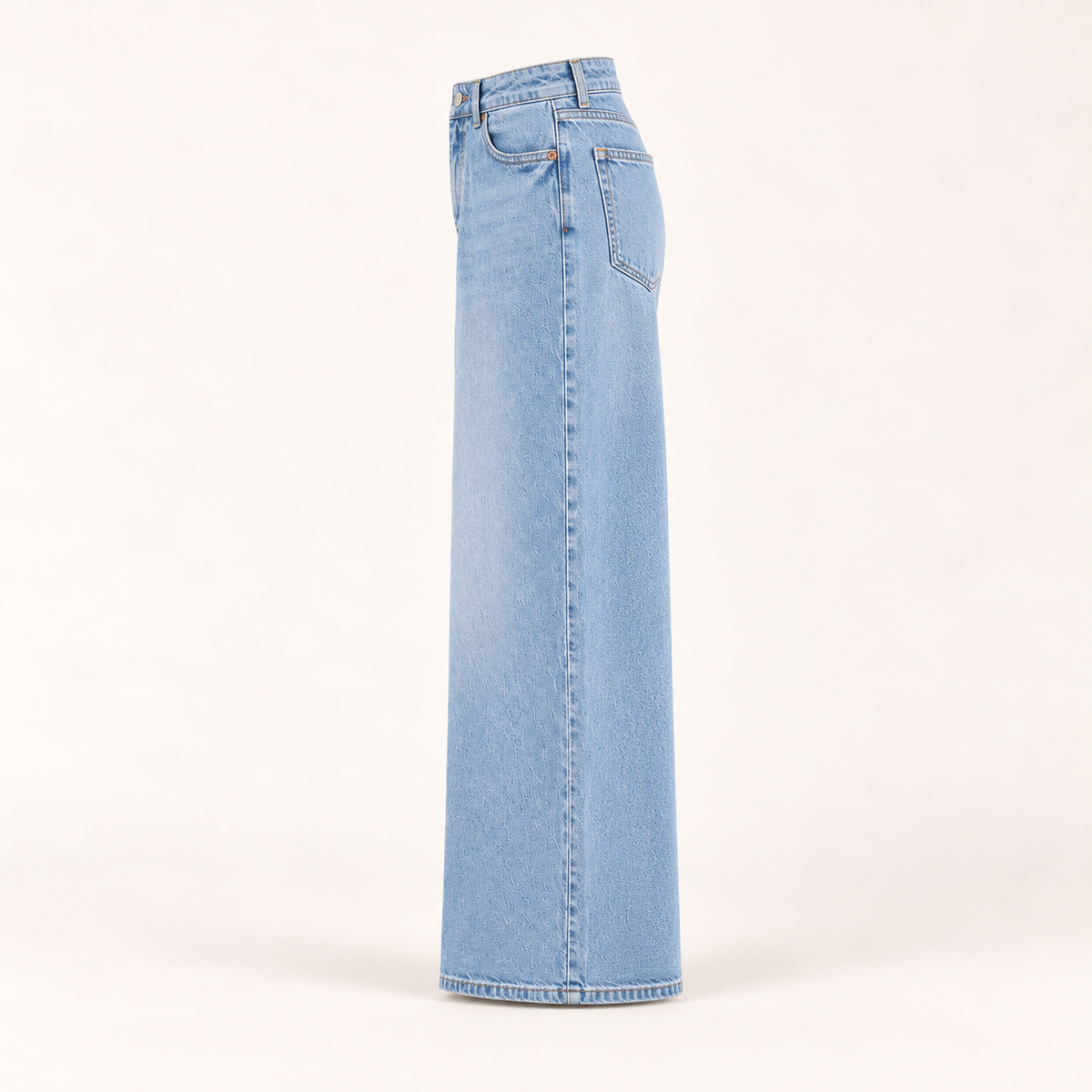 The Valen Wide-Leg Jean in Light Wash Blue, side view